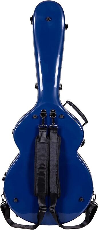 Crossrock 335 style guitar case, Fiberglass hard shell with Backpack Straps, Navy Blue (CRF2020SANVBL)