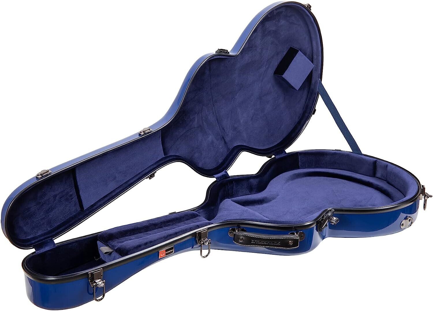 Crossrock 335 style guitar case Fiberglass hard shell with Backpack Straps Navy Blue CRF2020SANVBL
