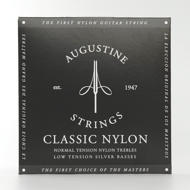 Augustine Classic Black Classical Guitar Strings - Low Tension Bass, Regular  Tension Trebles