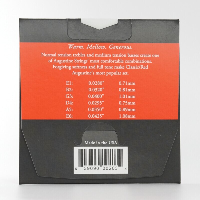 Augustine Classic Red Classical Guitar Strings - NT Bass, NT Trebles