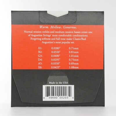 Augustine Classic Red Classical Guitar Strings - NT Bass, NT Trebles