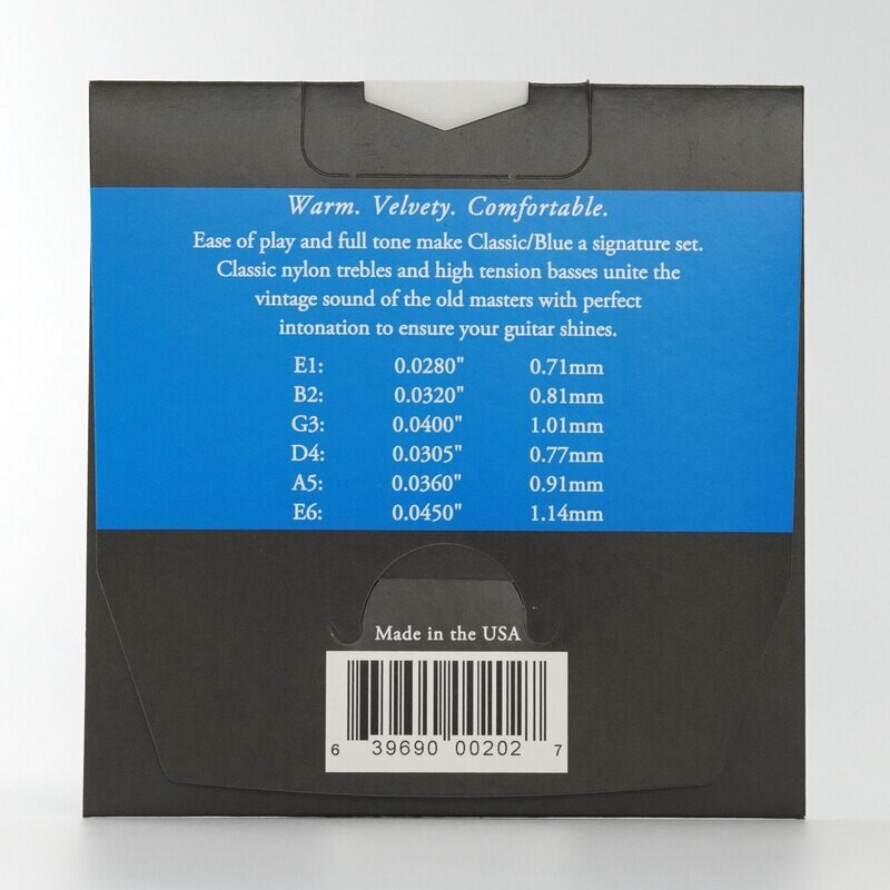 Augustine Classic Blue Classical Guitar Strings - HT Bass, NT Trebles