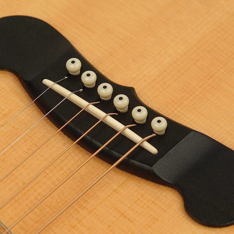 Planet Waves Injected Molded Bridge Pins with End Pin, Set of 7, Ivory with Black Dot