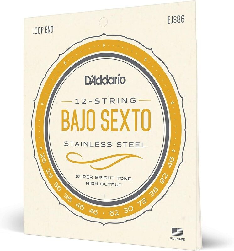 D'Addario EJS86 Bajo Sexto Stainless Steel Guitar Strings