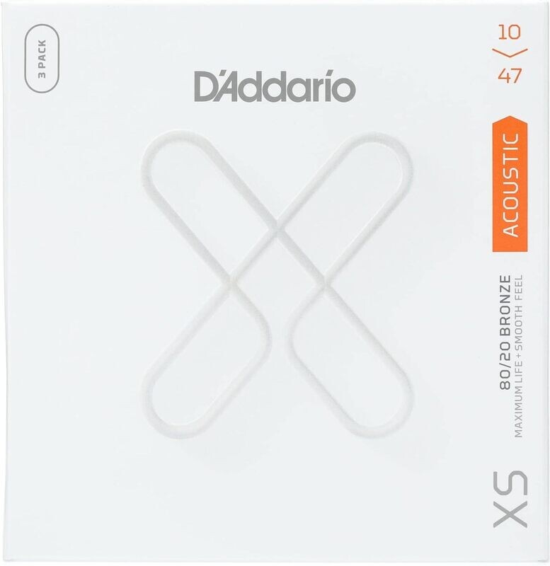 D'Addario XS 80/20 - XSABR1047-3P - 10-47 Extra Light, 3 Pack