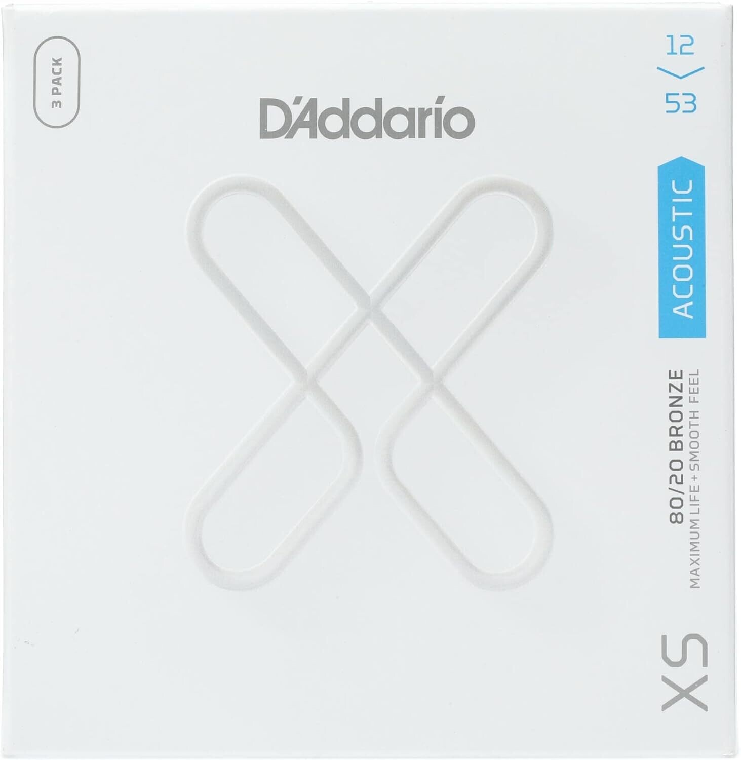 D'Addario XS 80/20 - XSABR1253-3P - 12-53 Light, 3 Pack D'Addario XS 80/20 - XSABR1253-3P - 12-53 Light, 3 Pack