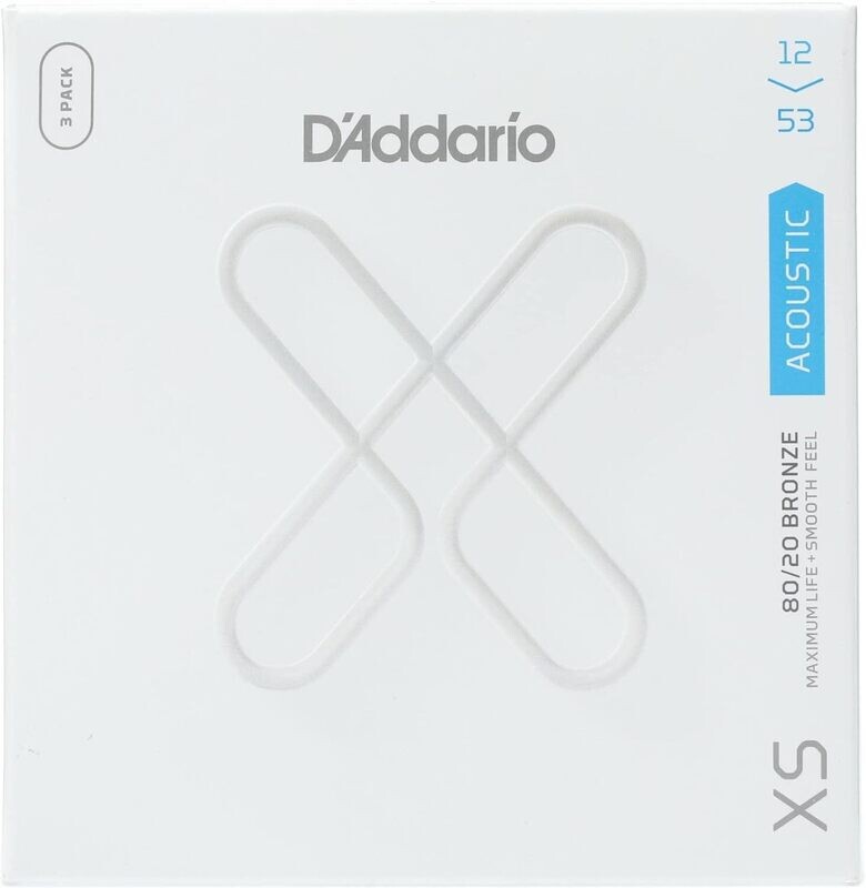 D'Addario  XS 80/20  - XSABR1253-3P -  12-53 Light, 3 Pack