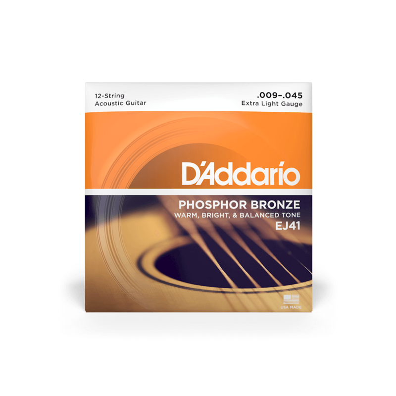 D'Addario  Phosphor Bronze - EJ41 - 12 String Guitars - 09-45 Extra Light