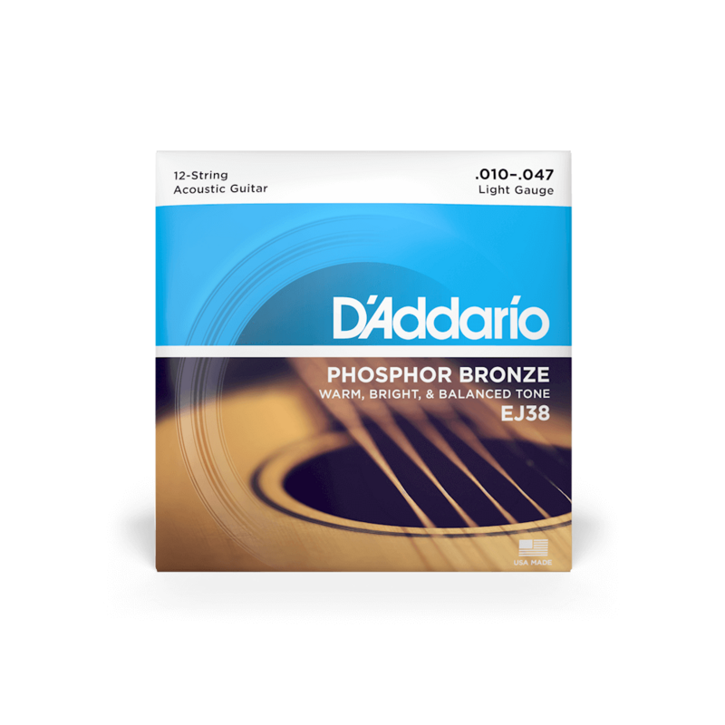 D'Addario - Phosphor Bronze - EJ38 - 10-47 Light 12-String