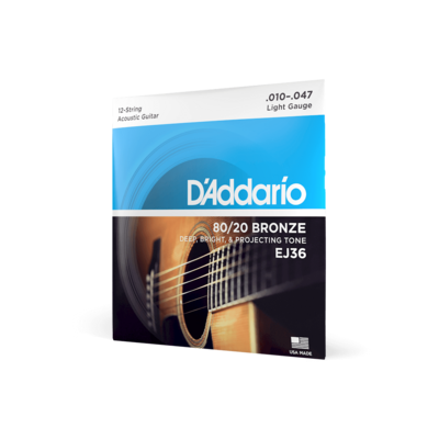 D'Addario Set Acoustic Guitar 80/20 Lite 12Str (EJ36)