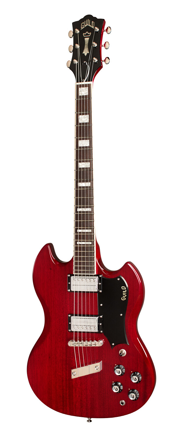 Guild Polara Deluxe Solid Body Electric Guitar - Cherry Red