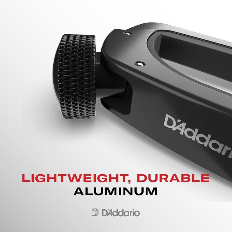 D'Addario Guitar Capo – Pro Plus Capo - Ideal for Acoustic, Electric, Classical, & 12-String Guitars - Black