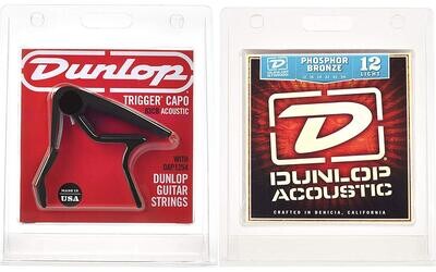 Dunlop 83CBA12 - Acoustic Trigger Capo & Phosphor Bronze Strings Combo Pack