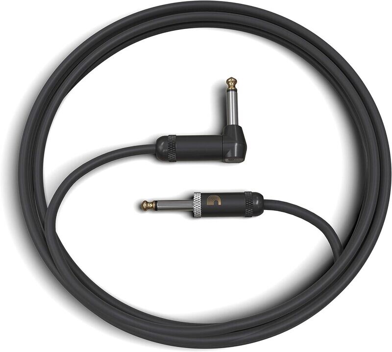 D'Addario Guitar Cable - Guitar Lead - Geo Tip for Secure Connection - 10 Feet/3.05 Meters - Straight End/Right Angle