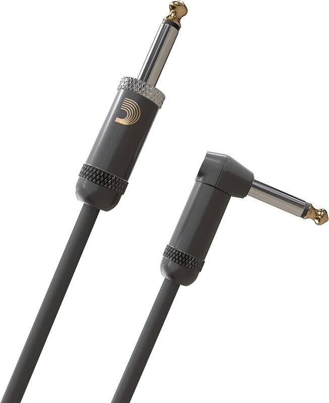 D'Addario Guitar Cable - Guitar Lead - Geo Tip for Secure Connection - 15 Feet/4.57 Meters - Straight End/Right Angle