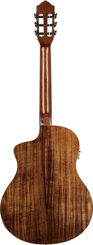 Ortega 30th Anniversary AAA Flamed Acacia - Acoustic-Electric Cutaway Nylon Classical Guitar w/Bag -  Slim Neck