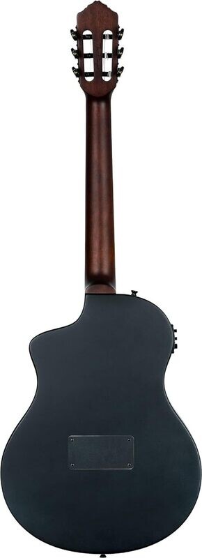 Ortega TourPlayer Standard Thinline Crossover Electric Nylon Guitar - Satin Black Finish - w/Bag