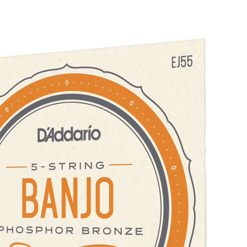 D'Addario EJ55 Banjo Strings 5 String Set - Banjo Strings Set - Phosphor Bronze, Medium, 10-23