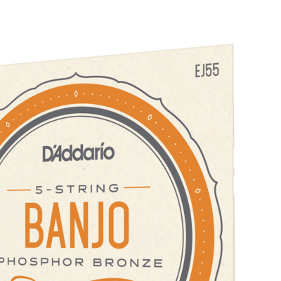 D'Addario EJ55 Banjo Strings 5 String Set - Banjo Strings Set - Phosphor Bronze, Medium, 10-23