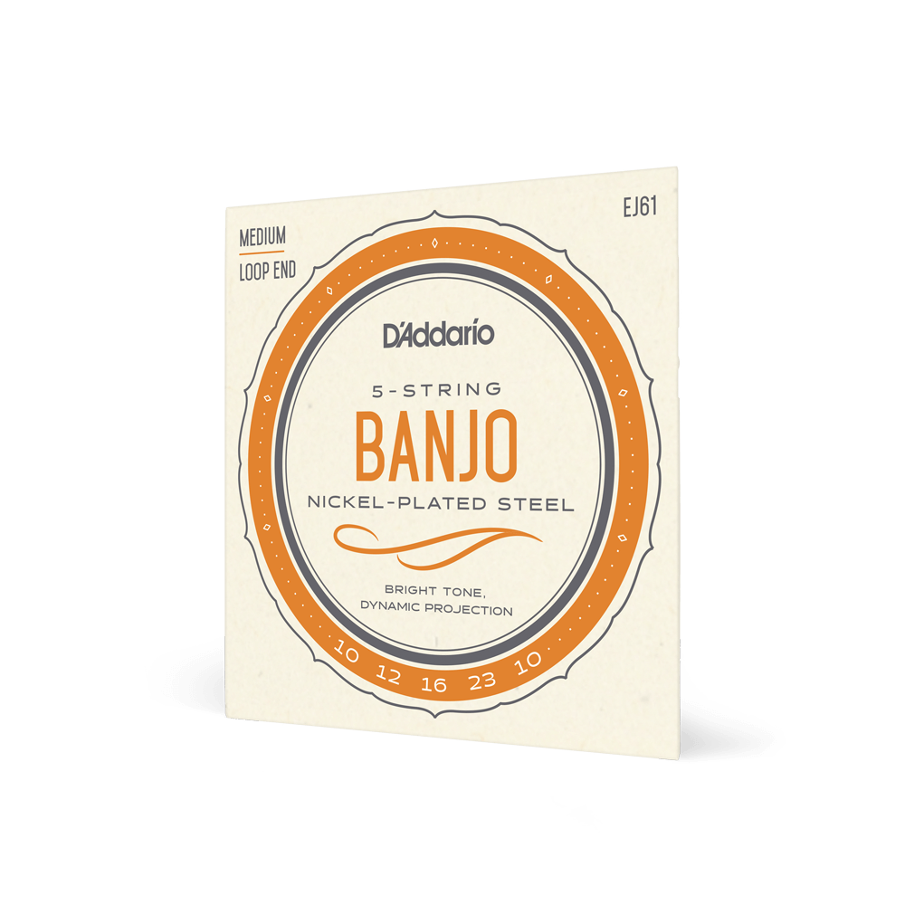 D'Addario EJ61 Nickel 5-String Banjo Strings, Medium, 10-23