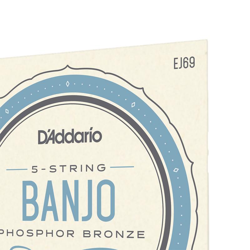 D'Addario EJ69 Phosphor Bronze 5-String Banjo Strings, Light, 9-20