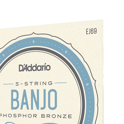 D'Addario EJ69 Phosphor Bronze 5-String Banjo Strings, Light, 9-20