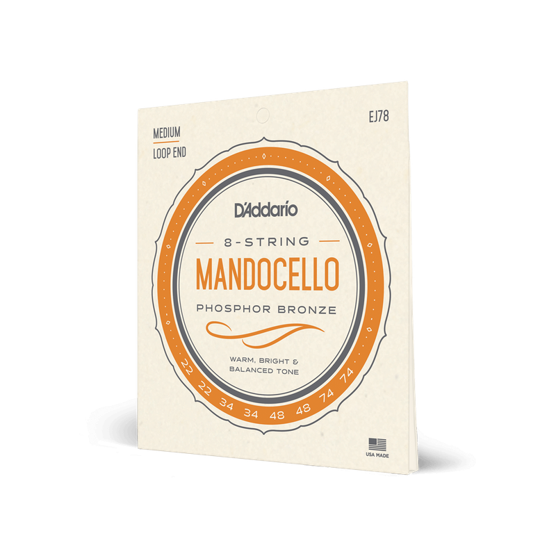 D'Addario J78 Phosphor Bronze Mandocello Strings, 22-74
