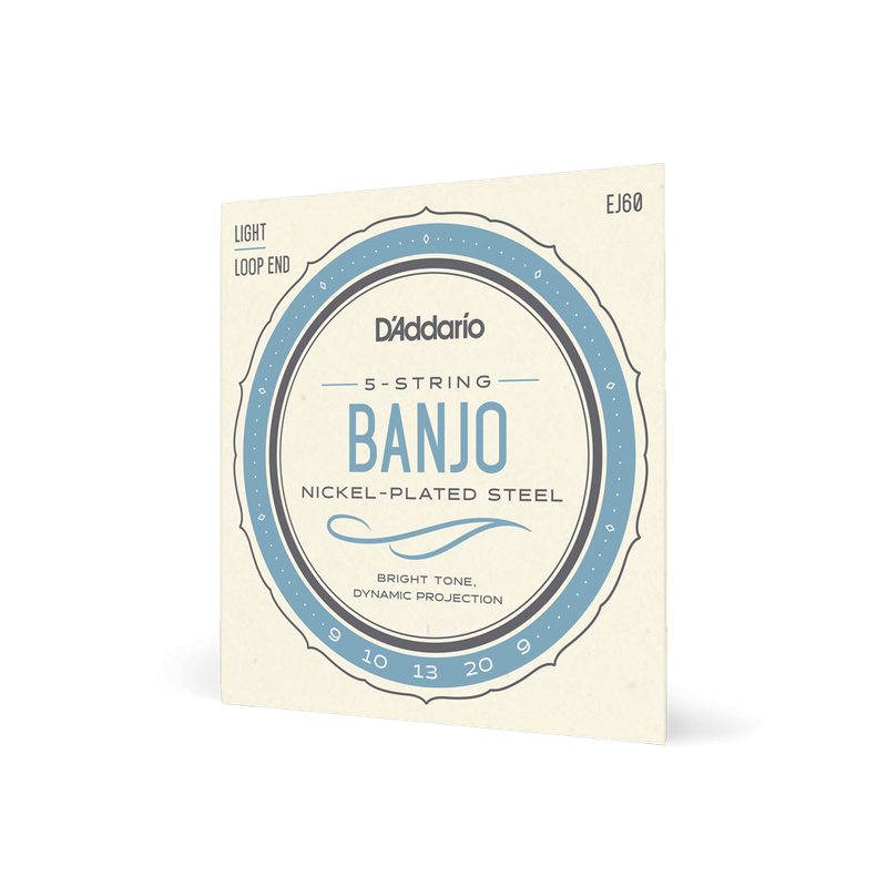 D'Addario EJ60 Nickel 5-String Banjo Strings, Light, 9-20