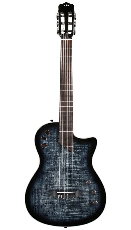 Cordoba Stage Guitar - Black Burst - Chambered Thin-body, Nylon String Acoustic Electric