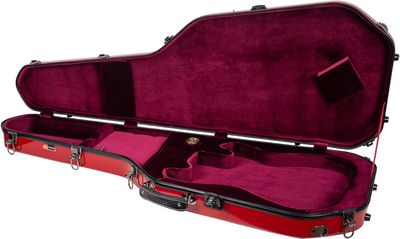 Crossrock Fiberglass Case for Telecaster and Stratocaster Style in Electric Guitars - Red (CRF2020GSTRD)