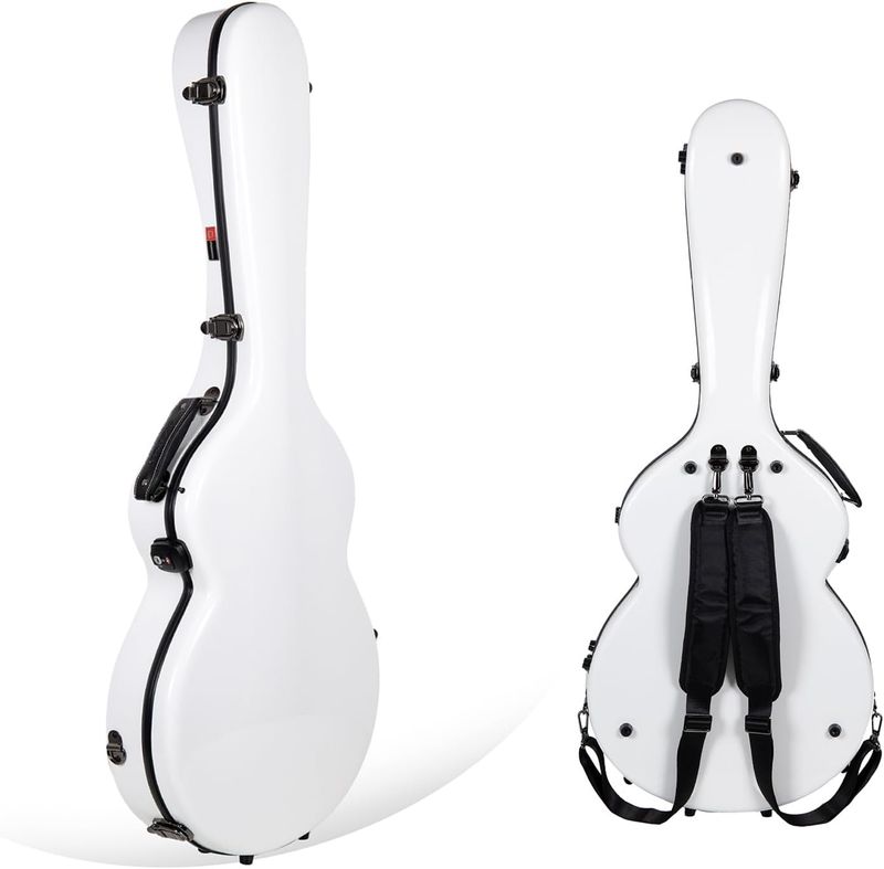 Crossrock 335 Style Fiberglass Case with Backpack Straps, White (CRF2020SAWT) Crossrock 335 Style Fiberglass Case with Backpack Straps, White (CRF2020SAWT)