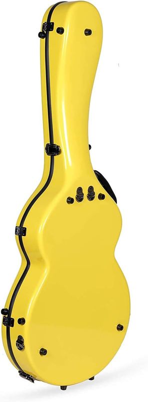 Crossrock 335 style guitar case, Fiberglass hard shell with Backpack Straps, Yellow (CRF2020SAYL)