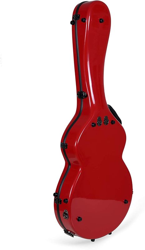 Crossrock 335 style guitar case, Fiberglass hard shell with Backpack Straps, Red (CRF2020SARD)
