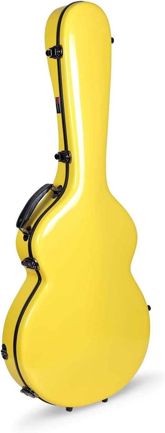 Crossrock 335 style guitar case, Fiberglass hard shell with Backpack Straps, Yellow (CRF2020SAYL) Crossrock 335 style guitar case, Fiberglass hard shell with Backpack Straps, Yellow (CRF2020SAYL)