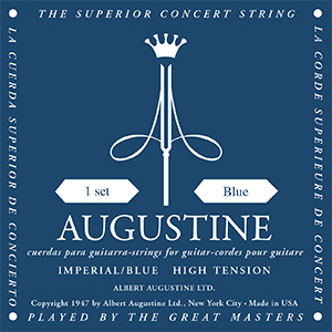 Augustine Imperial Blue Classical Guitar Strings - High Tension Bass, High Tension Trebles