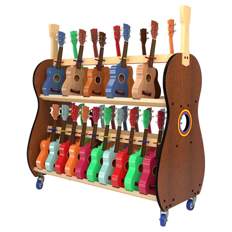 The Band Room Mobile Ukulele Rack - Soprano Only (30 Capacity) The Band Room Mobile Ukulele Rack - Soprano Only (30 Capacity)
