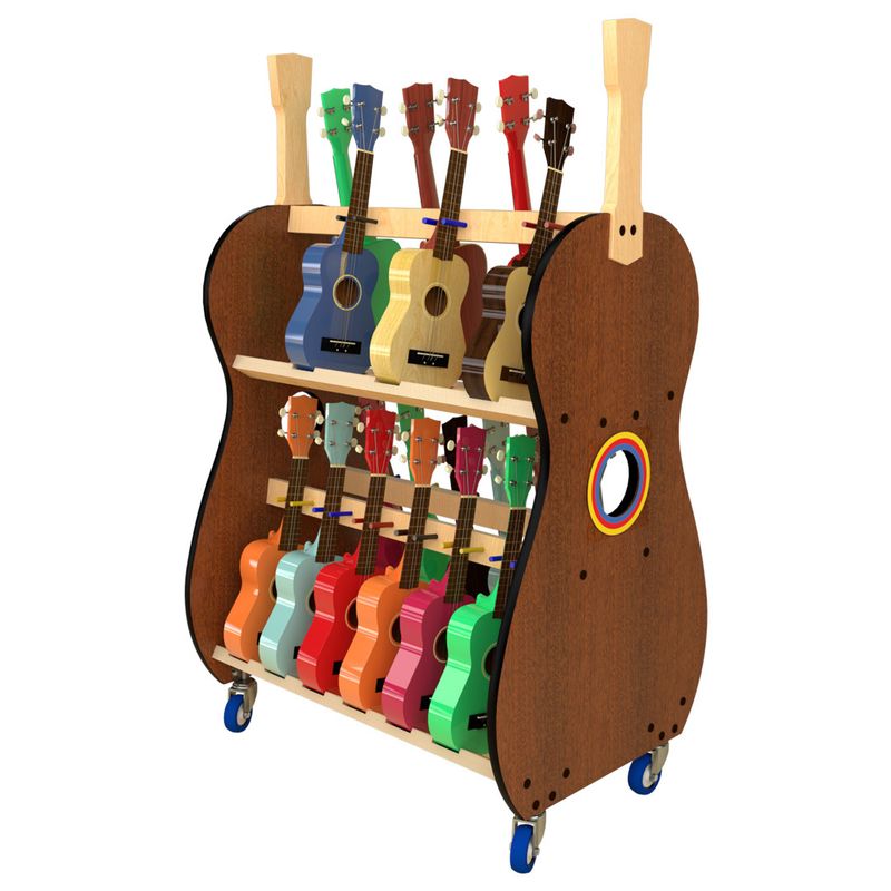 The Band Room Mobile Ukulele Rack - Soprano Only (18 Capacity) The Band Room Mobile Ukulele Rack - Soprano Only (18 Capacity)