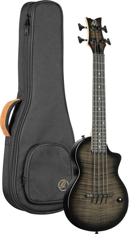 Ortega NEO-BS-TGB Ukulele Bass, Transparent Grey Burst, Neo Gig Bag