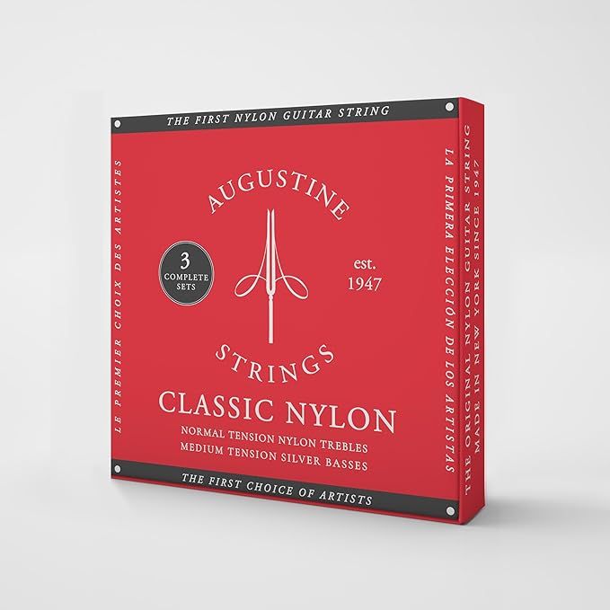 Augustine Classic Red - Medium Tension Classical Guitar Strings 3-Pack