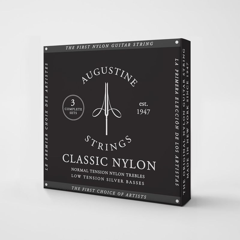 Augustine Classic Black - Low Tension Classical Guitar Strings 3-Pack