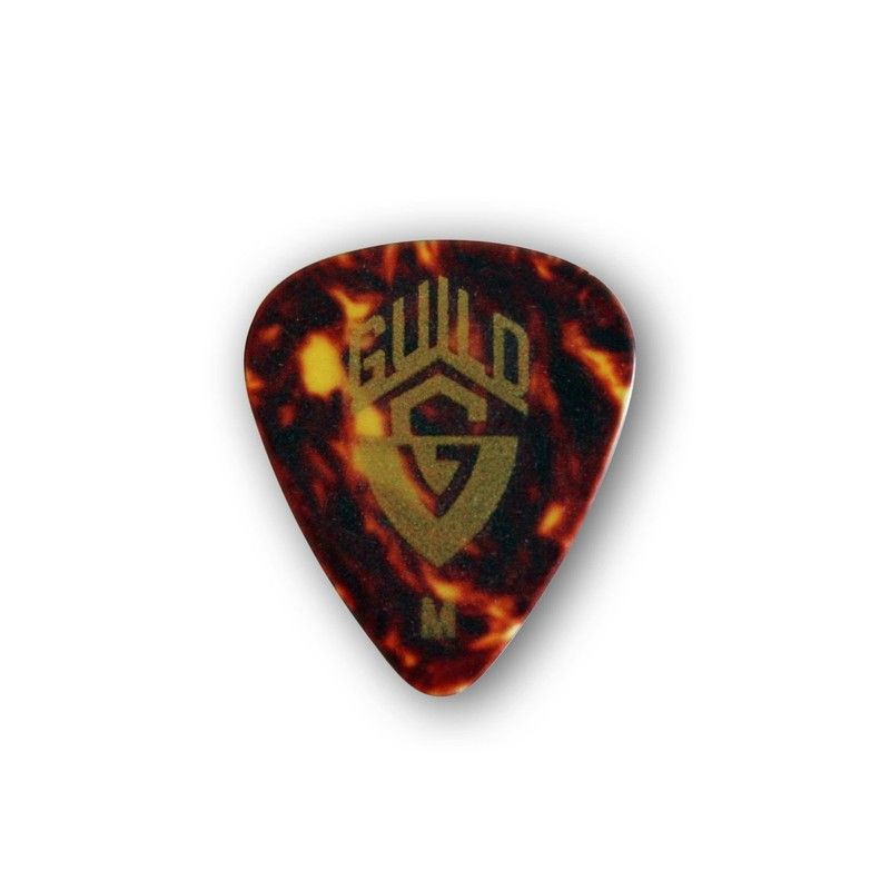 Guild Traditional Celluloid Guitar Picks – Medium Gauge, Tortoiseshell Pattern, Pack of 12