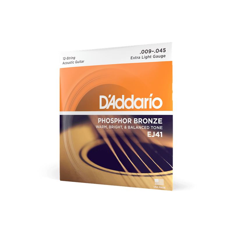 D'Addario  Phosphor Bronze - EJ41 - 12 String Guitars - 09-45 Extra Light