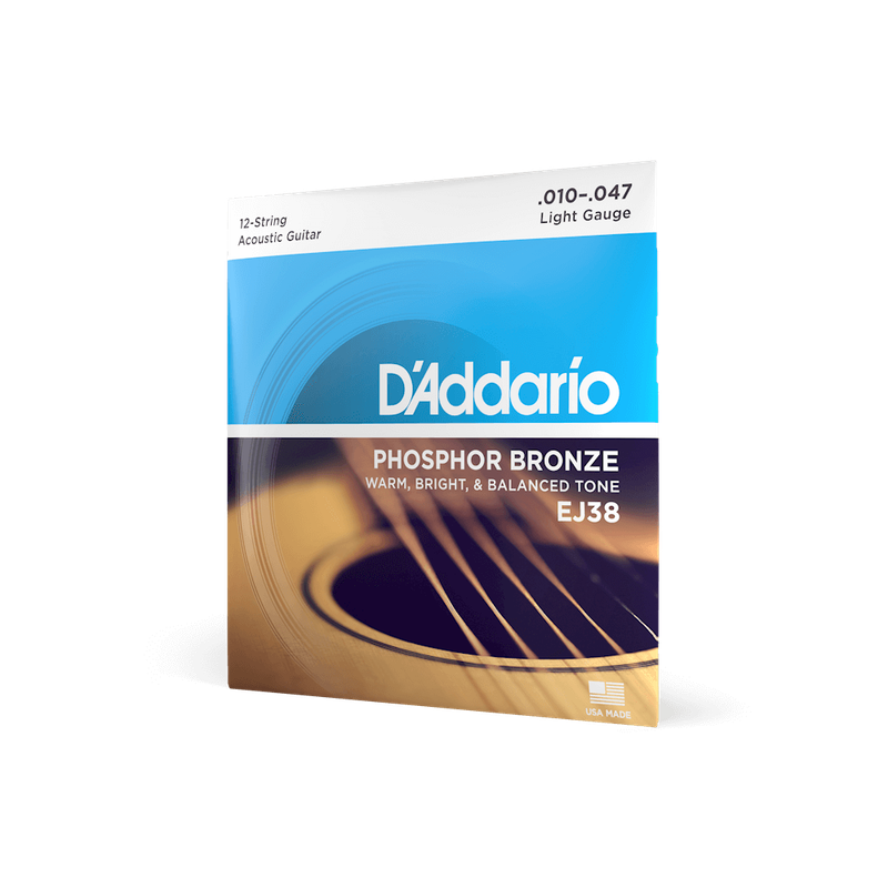 D'Addario - Phosphor Bronze - EJ38 - 10-47 Light 12-String