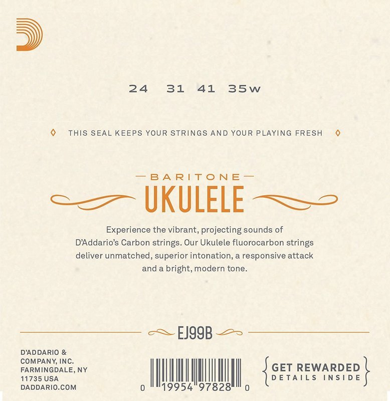 D'Addario EJ99B Pro-Arté Carbon Ukulele Strings, Baritone