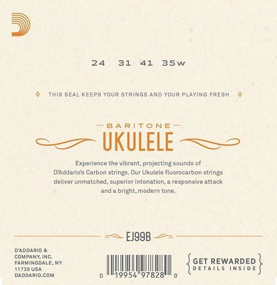 D'Addario EJ99B Pro-Arté Carbon Ukulele Strings, Baritone
