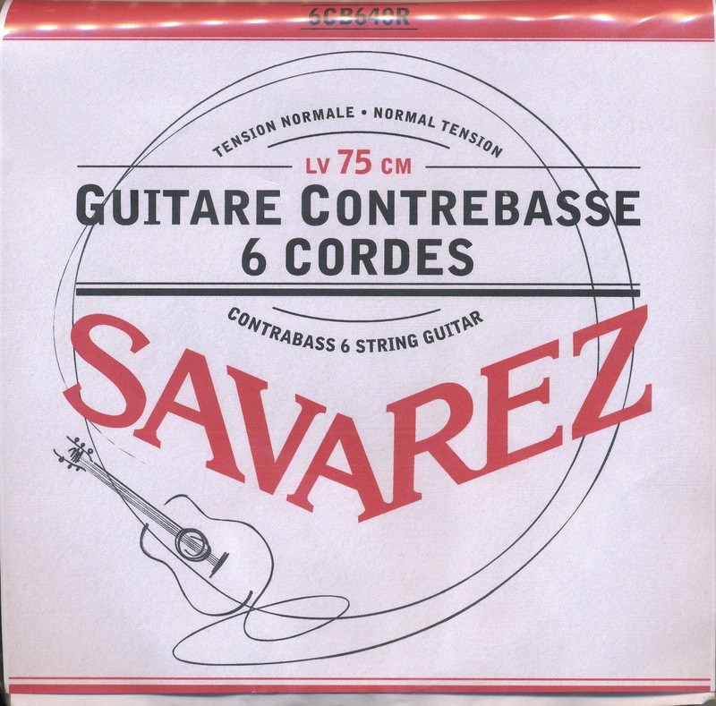 Savarez - 6CB640R - Contrabass Guitar Strings - Set of 6 Strings - 750mm Scale Length