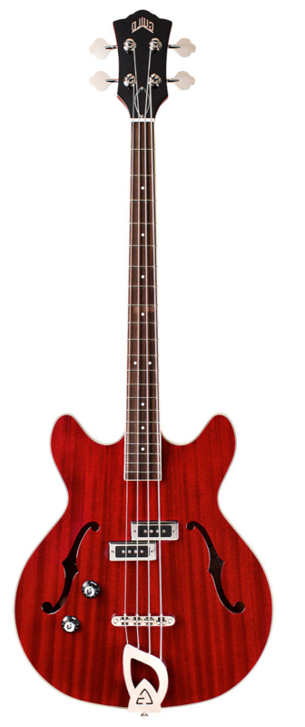 Guild Starfire I Bass - Left Handed - 4 String Bass Guitar, Cherry Red