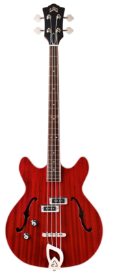 Guild Starfire I Bass - Left Handed - 4 String Bass Guitar, Cherry Red