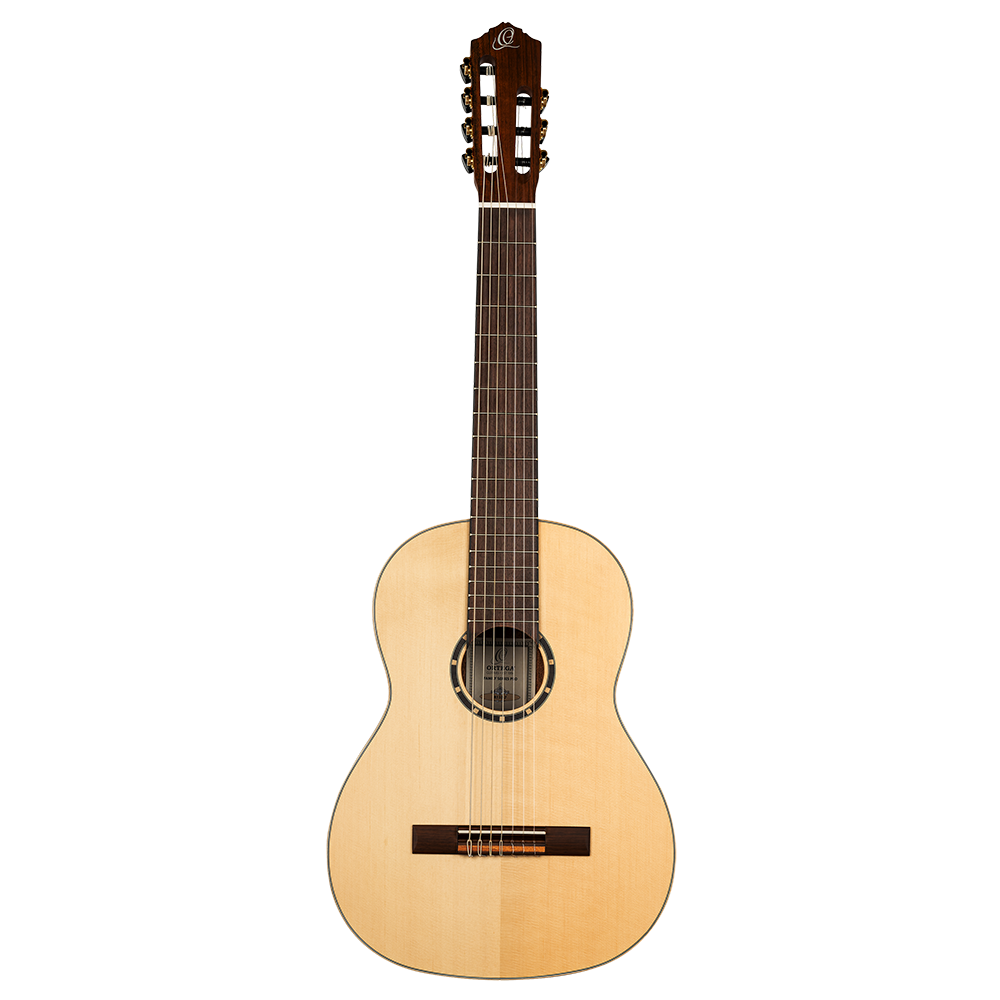 Ortega Pro 7 - 7 String Solid Top Nylon String Classical Guitar w/Deluxe Gig Bag, Full Size  (R133-7)