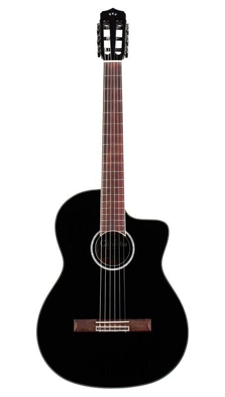 Cordoba Fusion 5 Jet - Acoustic-Electric Cutaway Nylon String Guitar, Jet Black